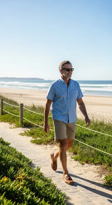 Casual Button-Up with Shorts