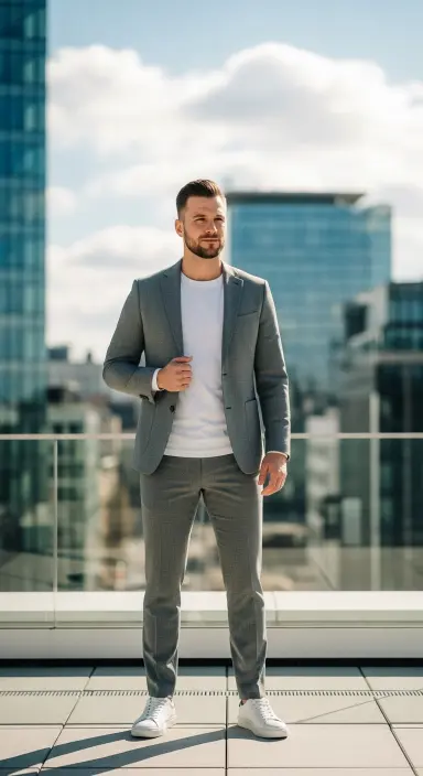 Casual Suit with Sneakers