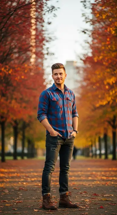 Checked Shirt with Dark Jeans