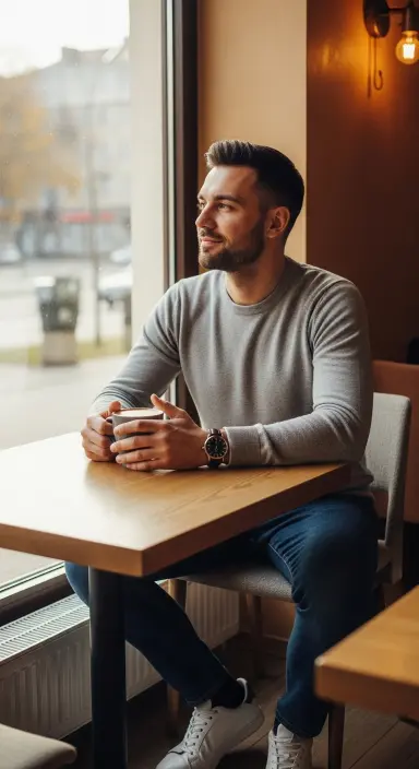 Crewneck Sweater and Jeans