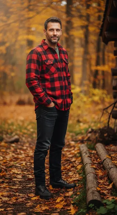 Flannel Shirt with Dark Jeans