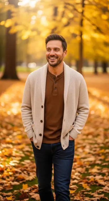 Henley with Cardigan