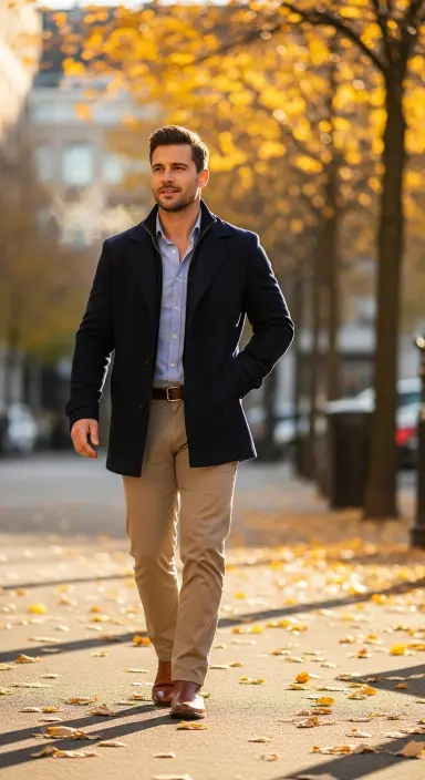 Khakis with a Peacoat