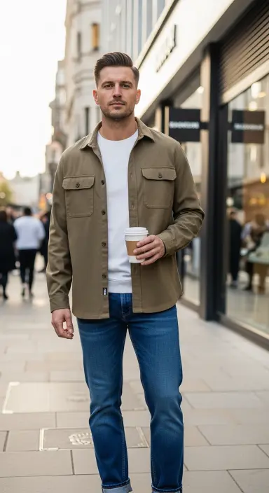 Overshirt with Straight Jeans