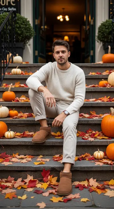 UGGs with Chinos and a Crewneck