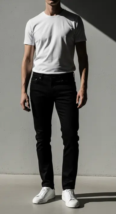 White T-Shirt with Black Jeans