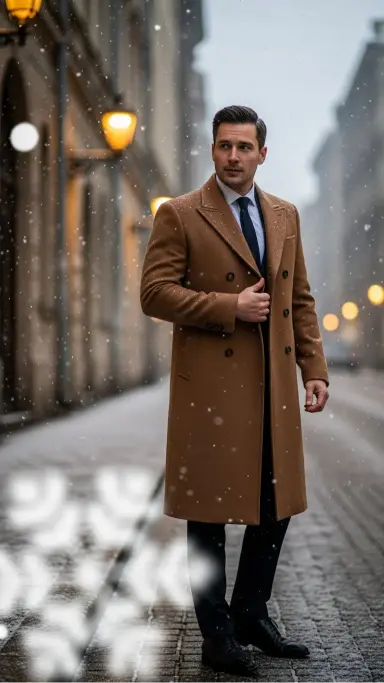 Double-Breasted Coat Over a Formal Suit
