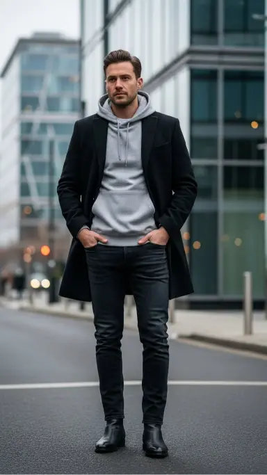 Hoodie with Structured Coat