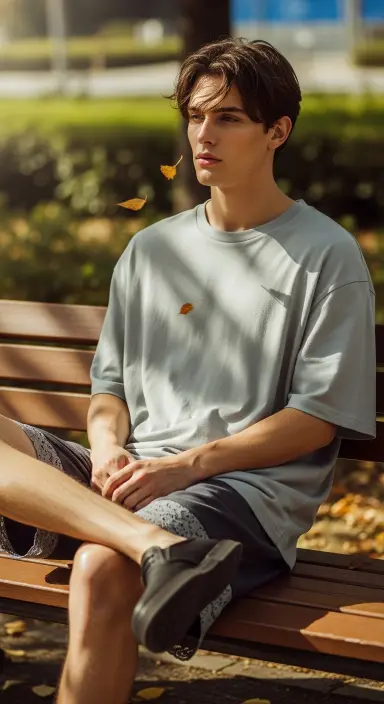 Lace-Trim Shorts with Oversized Tee