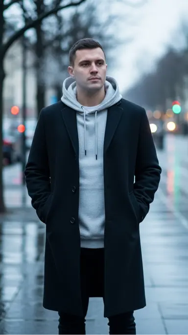 Layering a Hoodie Under a Coat