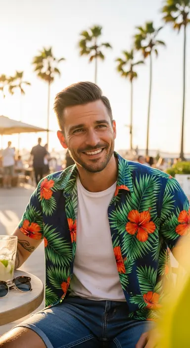 Patterned or Colored Shirt (Tropical, Plaid, etc.)