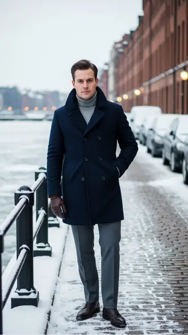 Peacoat with Wool Pants