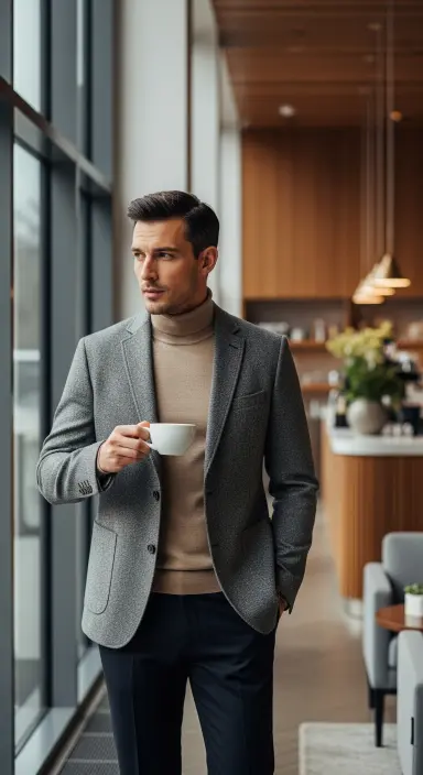 The Turtleneck and Blazer Combo