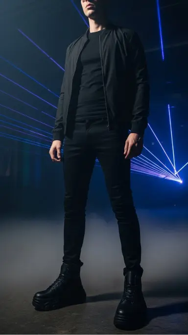 All-Black Minimal Fit With Statement Footwear