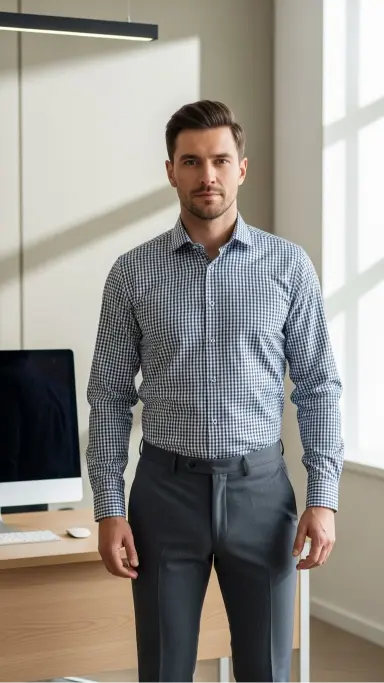 Checkered Formal Shirt for Office Wear
