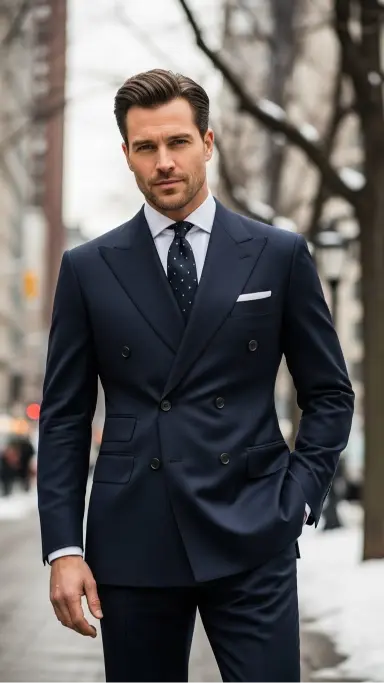 Double-Breasted Suit for Strong Presence