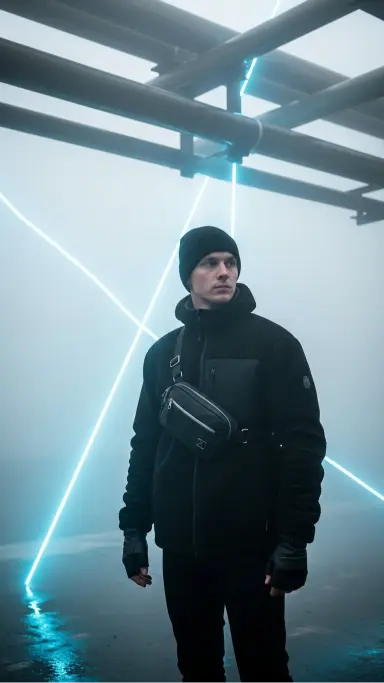 Fleece Jacket With Techno-Inspired Accessories