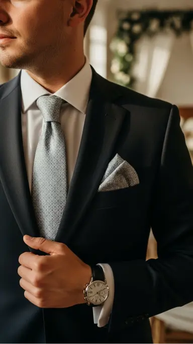 Formal Suit with Statement Accessories