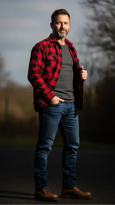 Heavy Flannel Shirt with Thermal Layering