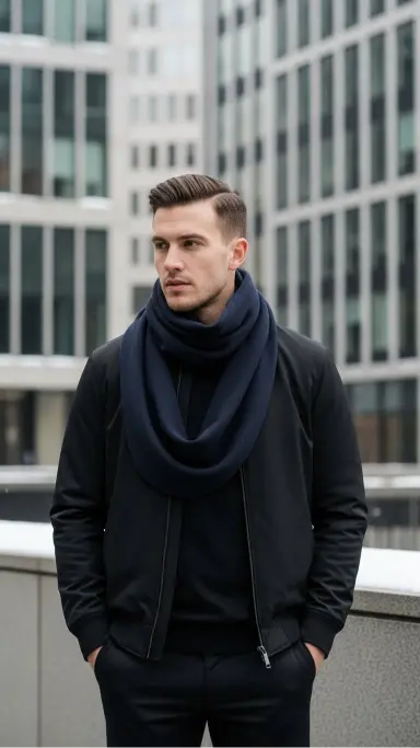 Infinity Scarf With a Bomber Jacket