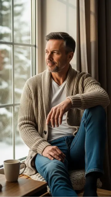 Knitted Cardigan with Casual Layers