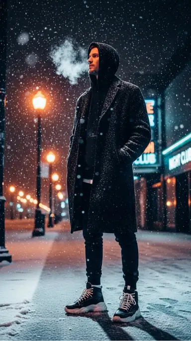 Long Coat With Streetwear Layers