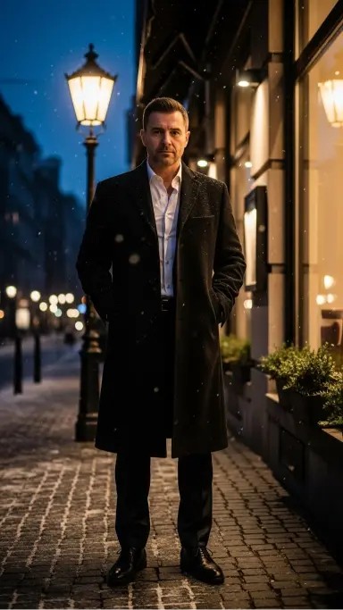 Long Overcoat with Dress Pants for Sharp Evenings