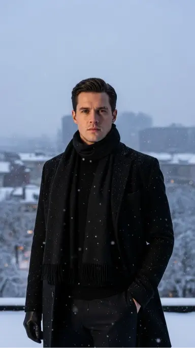 Monochrome Scarf With a Matching Outfit