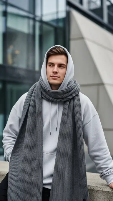 Oversized Scarf With a Hoodie