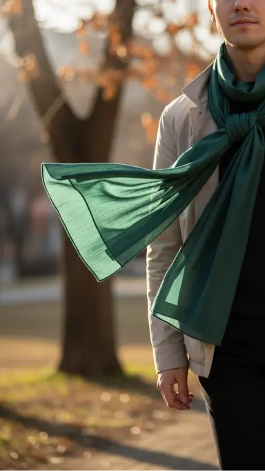 Silk or Lightweight Scarf for Transitional Winter Days