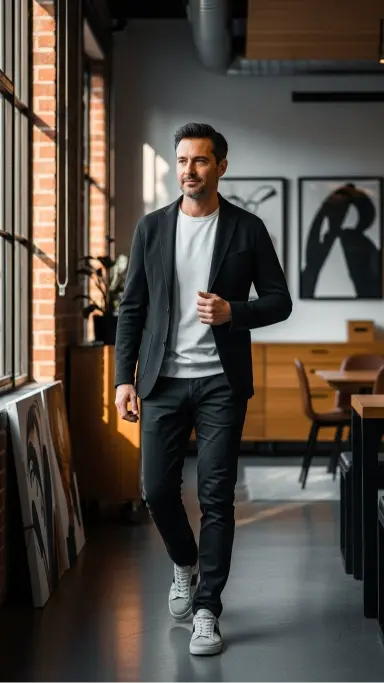 Smart Casual Jacket with T-Shirt