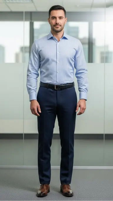 Striped Formal Shirt with Solid Trousers