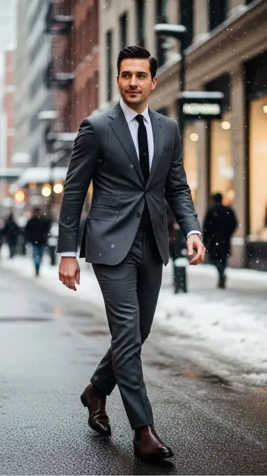 Suit with Chelsea Boots