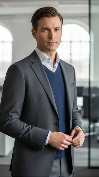 Suit with a Fine Wool Sweater Layer