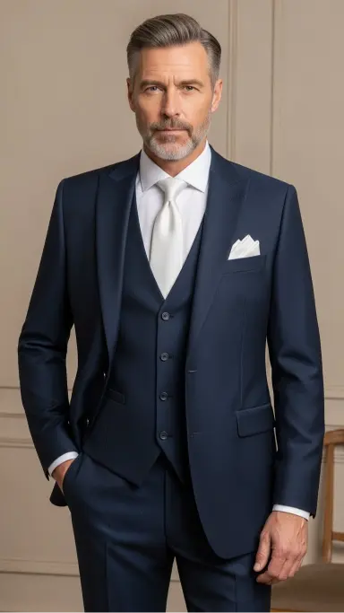White Shirt with Three-Piece Suit