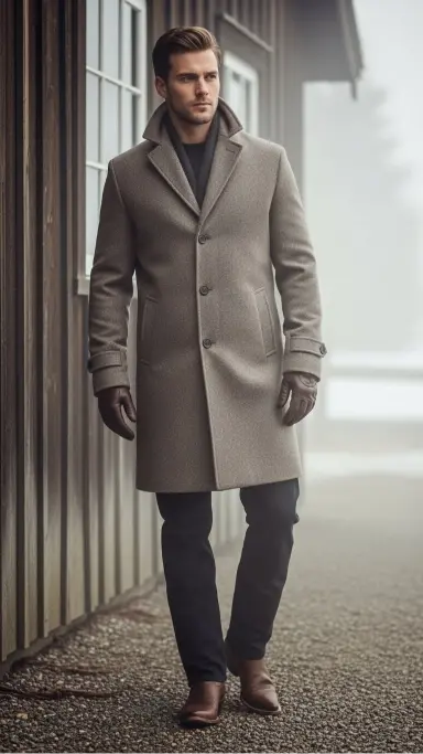 Wool Coat With Cowboy Boots